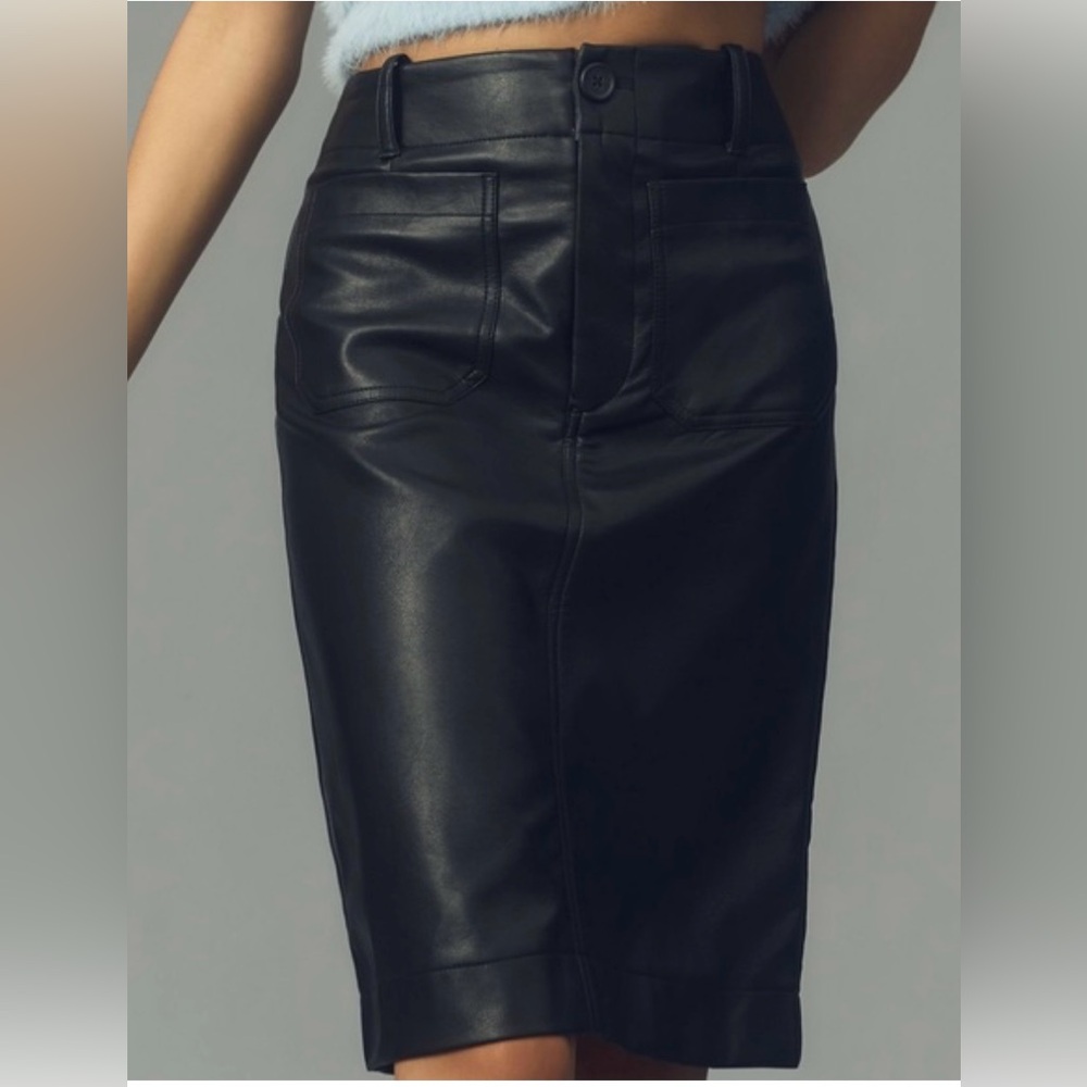 Anthropologie Maeve Colette Faux Leather Pencil Skirt Size Medium